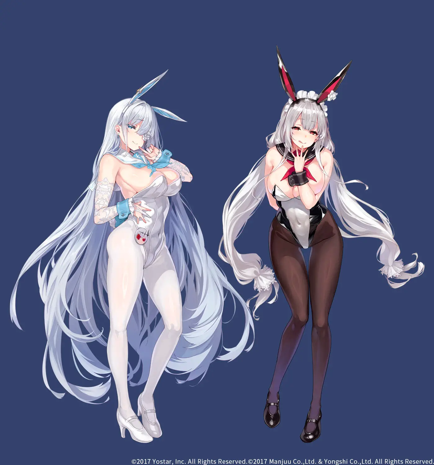 Illustration du Croiseur léger de classe Dresden de la faction Iron Blood, Emden, représentée dans une tenue de bunny girl